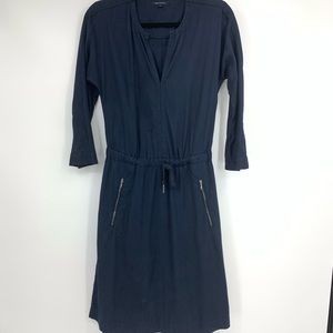 Marco Polo 34 Small Dress Shirt Navy Long Sleeve‎